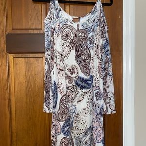 Cold shoulder knee length dress